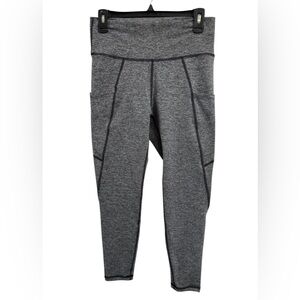 FLEO Reverie Heather Shark Leggings Gray/Black 25in Pockets Sz(XL)